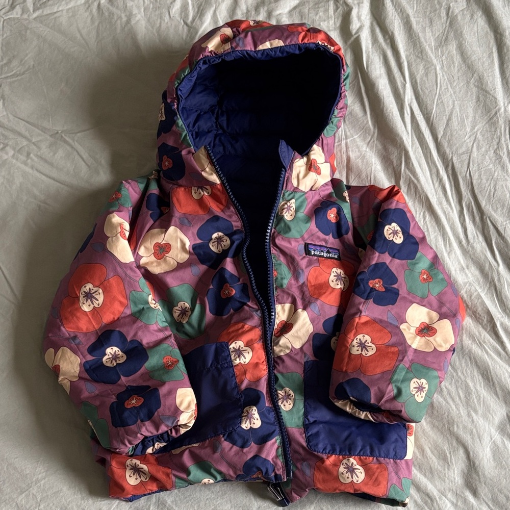 Patagonia Reversible Down Floral Jacket with Hood 2T